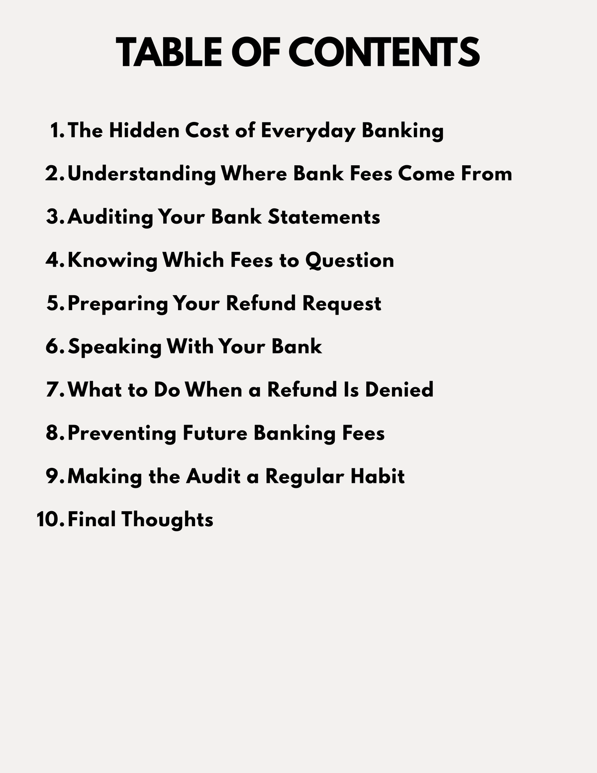 Bank Fee Audit & Refund Strategy