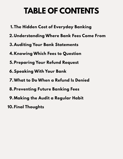 Bank Fee Audit & Refund Strategy