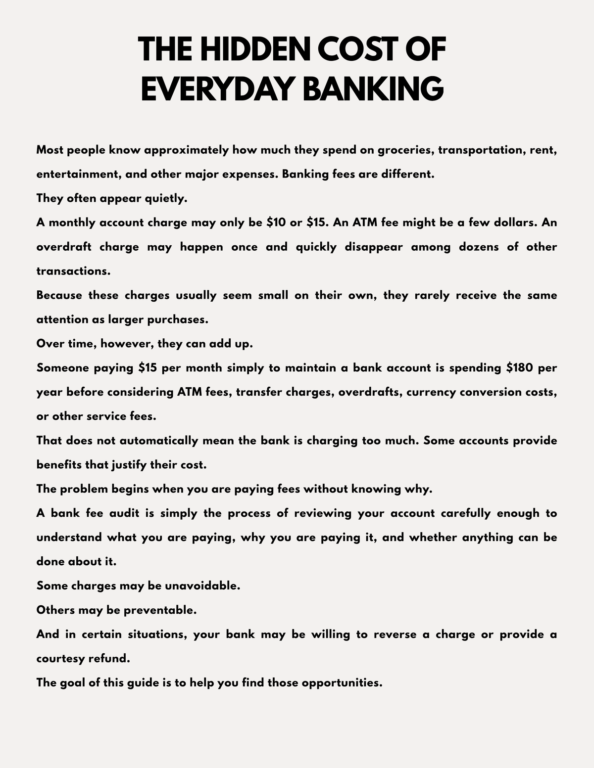 Bank Fee Audit & Refund Strategy