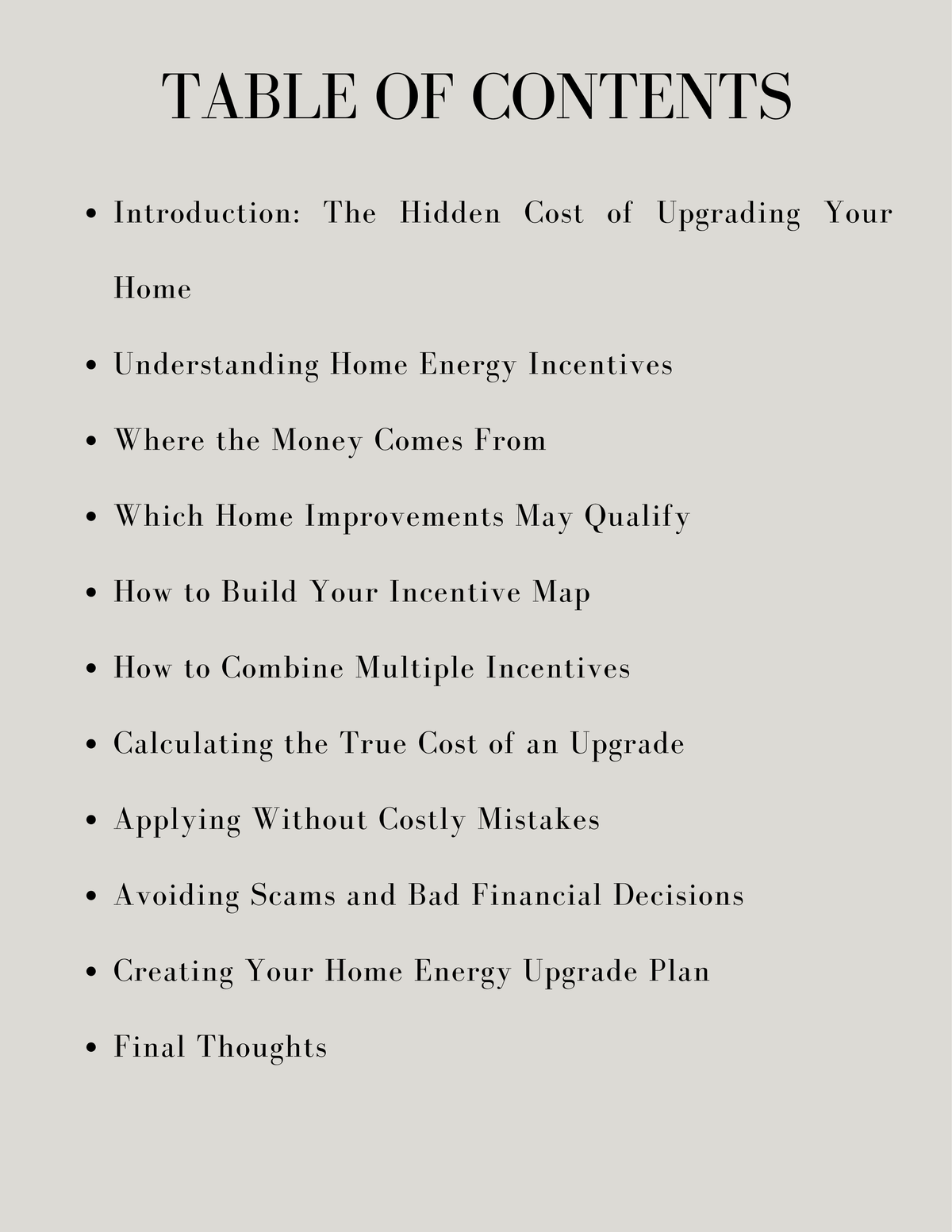 Green Energy Household Financial Incentives