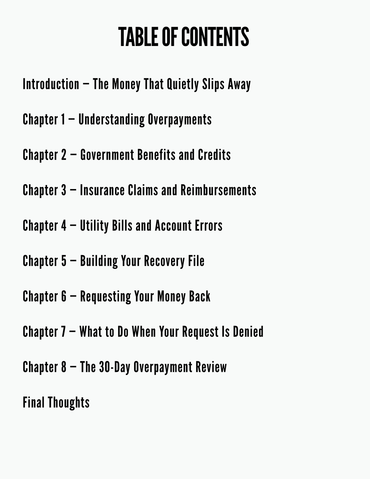 Overpayment Recovery System